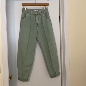 Zara - cool baggy jeans - sage denim - sz 2